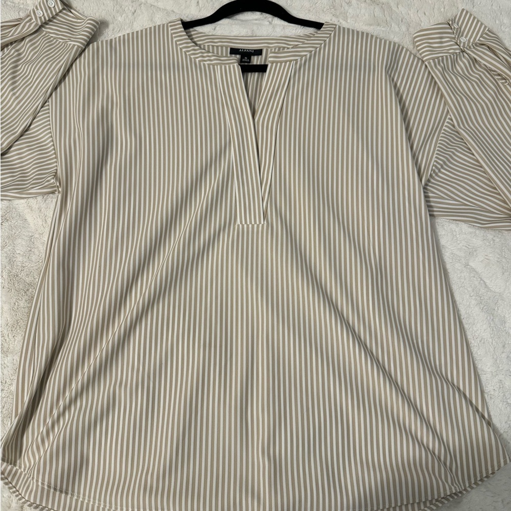 alfani long sleeve striped blouse